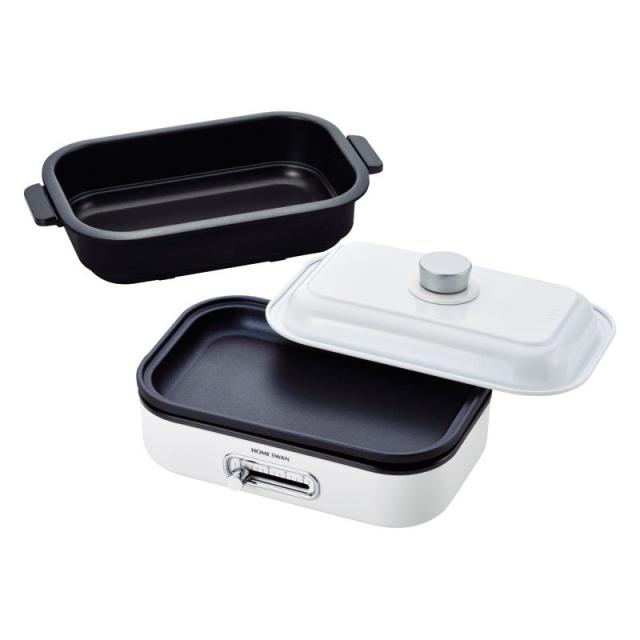 HOMESWAN 温度調節付きソロホットプレート 鍋付き ×1 【全国送料込】(沖縄・離島は別途)