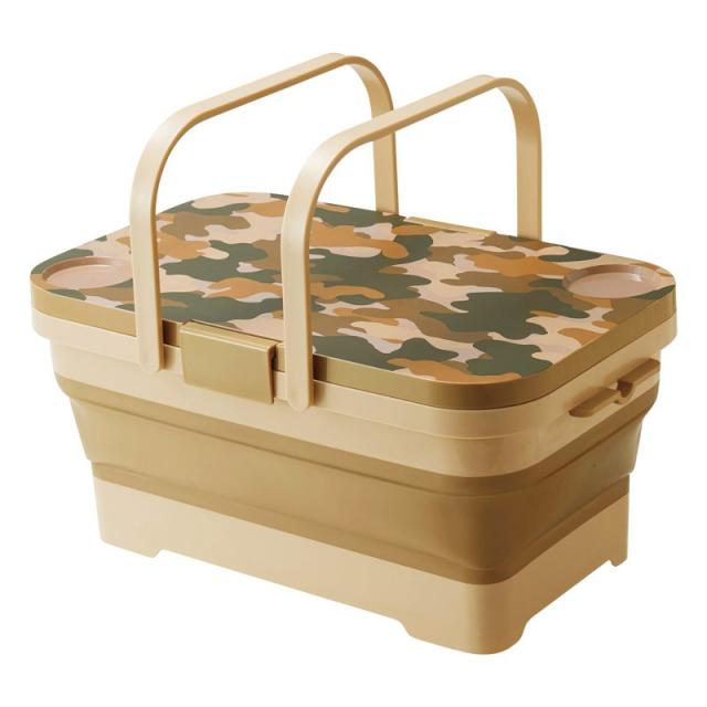 折りたたみバスケット&テーブル Milargo カーキ I-582 ×1 【全国送料込】(沖縄・離島は別途)