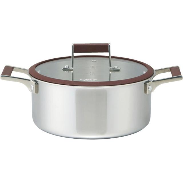 エムデザイン 両手鍋20cm ラミーナ MLA-20W 御祝.お返し,引出物,記念品などのご用途にも好適