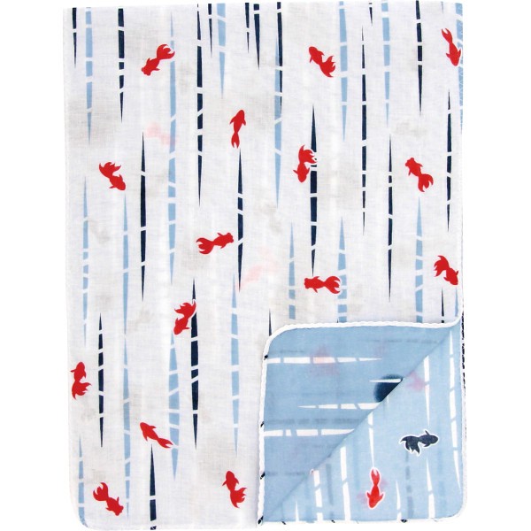 くろちく　両面ガーゼてぬぐい きんとと縦絞り 42412402 ×4 【全国送料込】(沖縄・離島は別途)