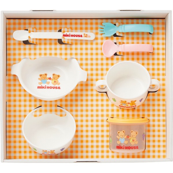 ミキハウス　テーブルウェアセット 46-7154-685 ×1 【全国送料込】(沖縄・離島は別途)