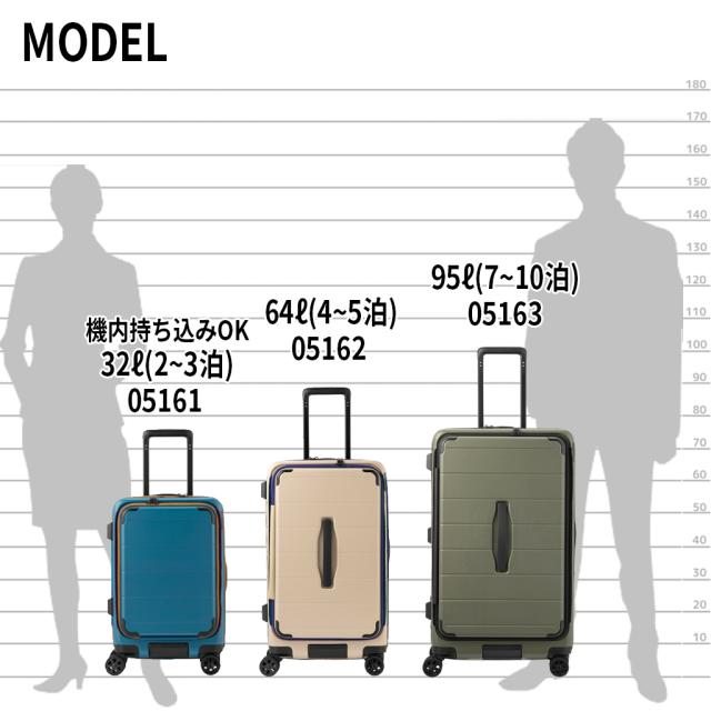 エーストーキョー テオフィールド スーツケース メンズ レディース 05162 ace.TOKYO Teofield 4輪 TSロック 64L 4〜5泊 Mサイズ アウトドア 旅行 防災 トラベル フェーズフリー 正規品_11