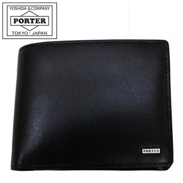 【美品】PORTER カレント　レザー　二つ折り財布　ブラック 楽天市場】ポーター カレント ウォレット 052-02204 二つ折り