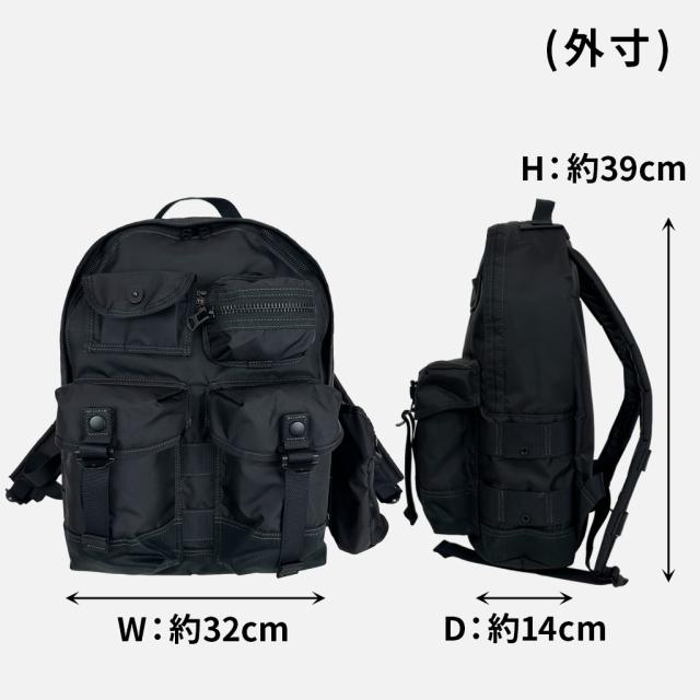 ポーター オール リュックサック 502-05958 10 ブラック PORTER 吉田カバン DAYPACK with POUCHES デイパック ALL 日本製 A4サイズ 14L 小さめ ブランド_8