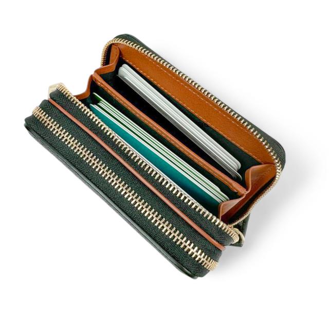 ゴダン手彫りレザー長財布パイソン、 ターコイズ装飾付き 長財布