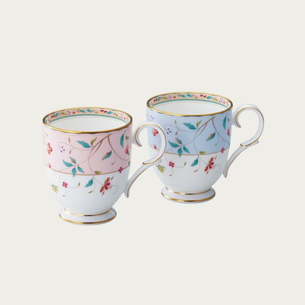 【タイムセール特別価格】ノリタケ 花更紗 マグカップペア（色変り）