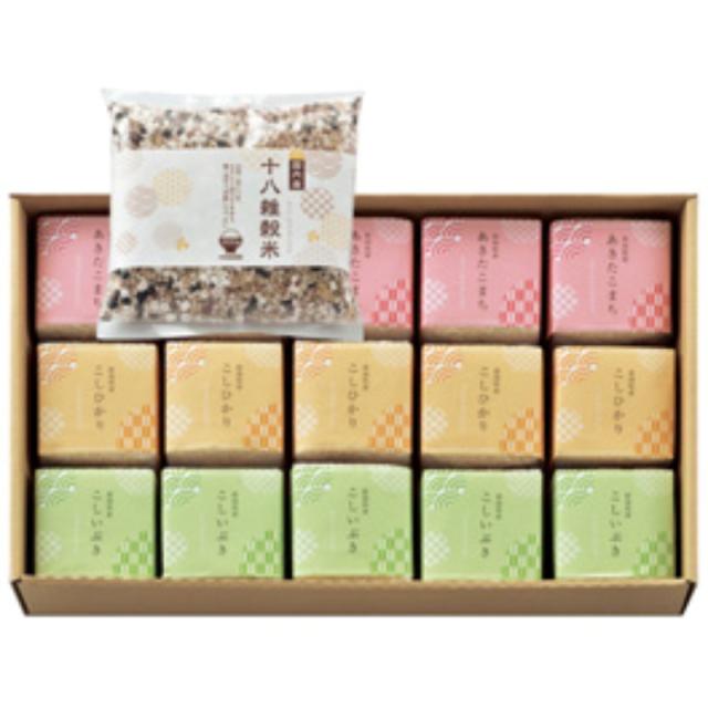 初代田蔵 木箱入りブランド銘柄・無洗米食べくらべ十八雑穀米ギフトセット 2862-036
