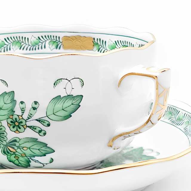 ヘレンド Herend インドの華 グリーン ティーカップ&ソーサー ヘレンド Herend インドの華 グリーン ティーカップ&ソーサー