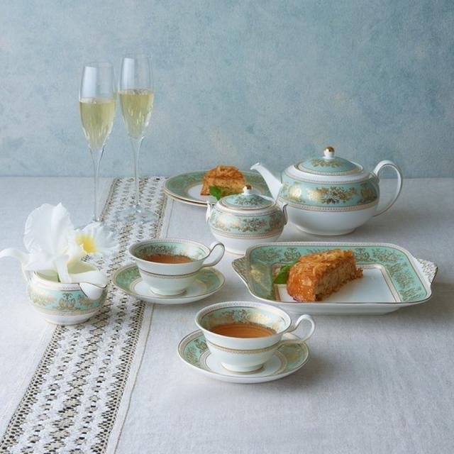 ウェッジウッド コロンビア セージグリーン ピオニー カップ&ソーサー