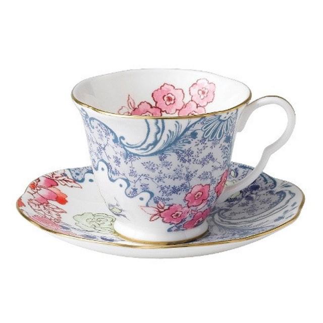ウェッジウッド WEDGWOOD ハーレークインバタフライブルーム ティーカップ＆ソーサー ブルー＆ピンク【24％OFF SALE】の通販は