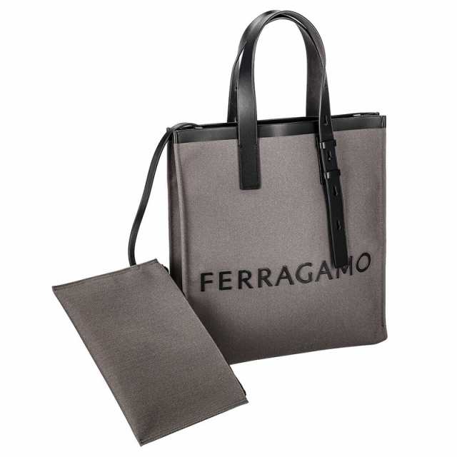 フェラガモ FERRAGAMO 241297 FABRIC/DGY/NERO トートバッグ 送料無料