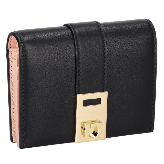 フェラガモ FERRAGAMO 220633 CALF/NER/NYLUND PNK 二つ折り財布