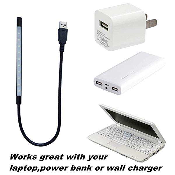 USB LED 5V 1W 10 LEDライト タッチスイッチ調光式 360度回転高