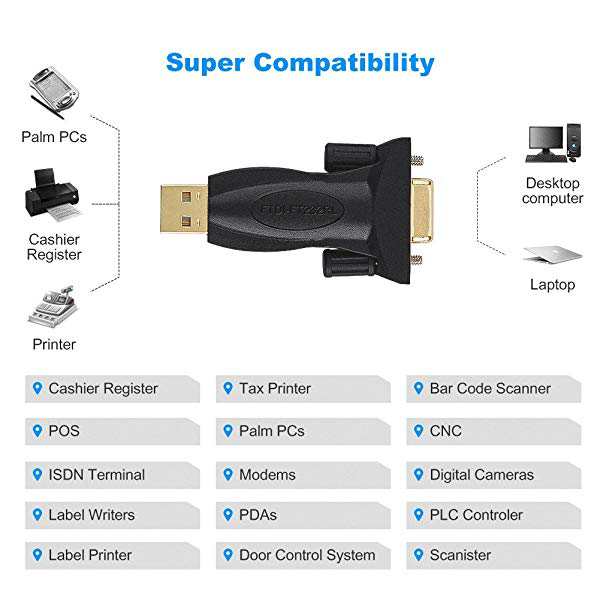 Rs232c usb 変換, CableCreation USB to RS232 アダプタ USB 2 - 変換