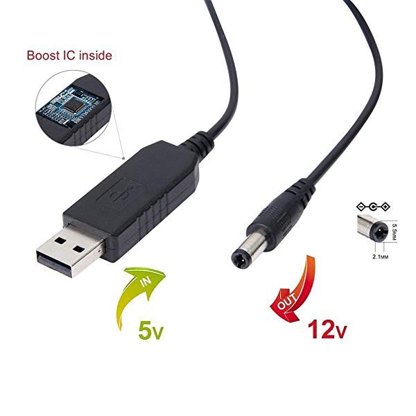 USB DC 電源供給ケーブル 12V 昇圧 USB→DC(外径5.5mm内径2.1mm) 長さ1m 送料無料の通販はau PAY マーケット -  ロールショップ