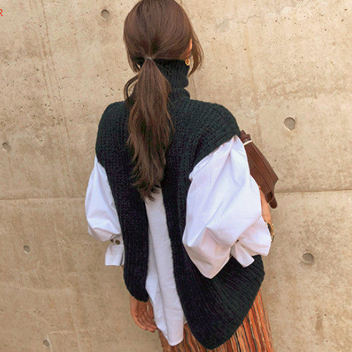 タートルネック ニット ベスト バックスリット ノースリーブ 無地 カジュアル 大人 Aya1864の通販はau Pay マーケット Yumi Shop