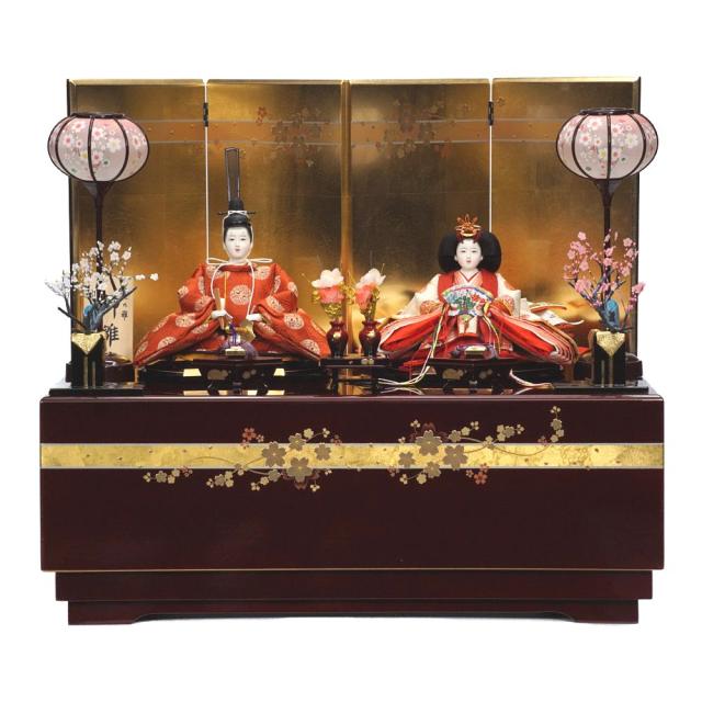 【雛人形】京十一番 平安 雲立涌向鶴文様 親王揃い収納飾り | 小出松寿作