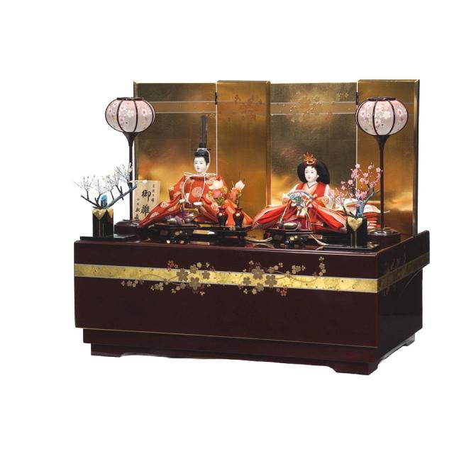 【雛人形】京十一番 平安 雲立涌向鶴文様 親王揃い収納飾り | 小出松寿作_1