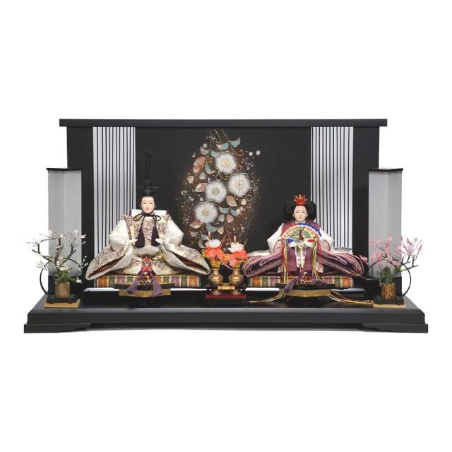 【雛人形】京十番 金襴(白・薄紫) 親王飾り | 博暁作