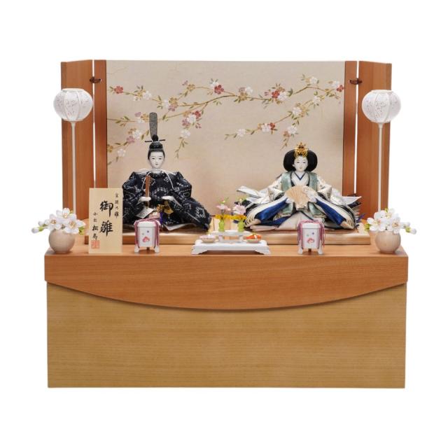 【雛人形】京十二番 平安 横段菱小市松寄せ文様 親王揃い収納飾り | 小出松寿作