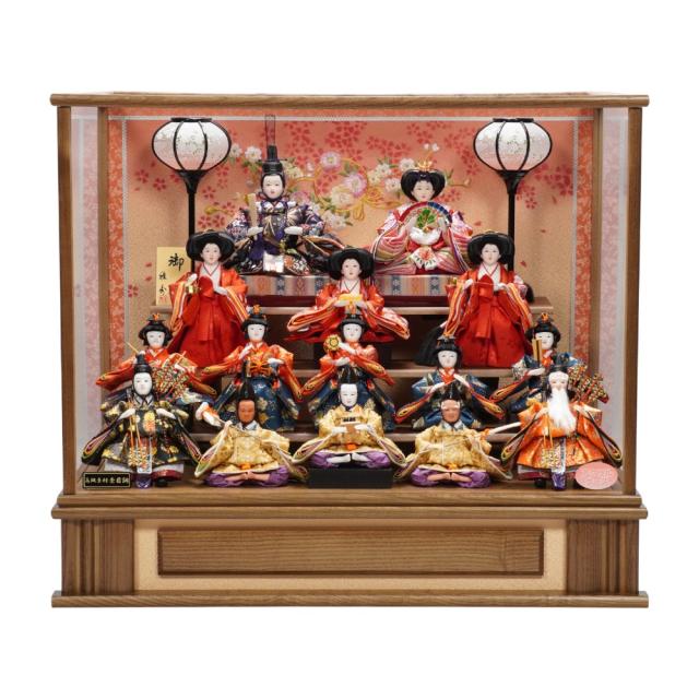 【雛人形】小芥子 十五人揃いアクリルケース飾り | 雅秀作