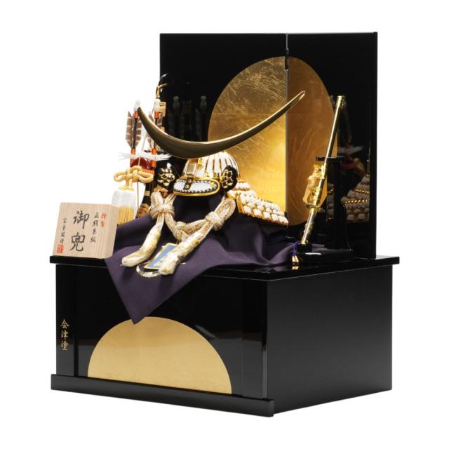 【五月人形】8号 白金 伊達政宗 兜収納飾り | 宝童作_1
