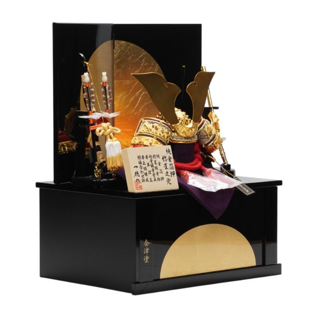 【五月人形】8号 純金箔押 竹雀 兜収納飾り | 一徳作