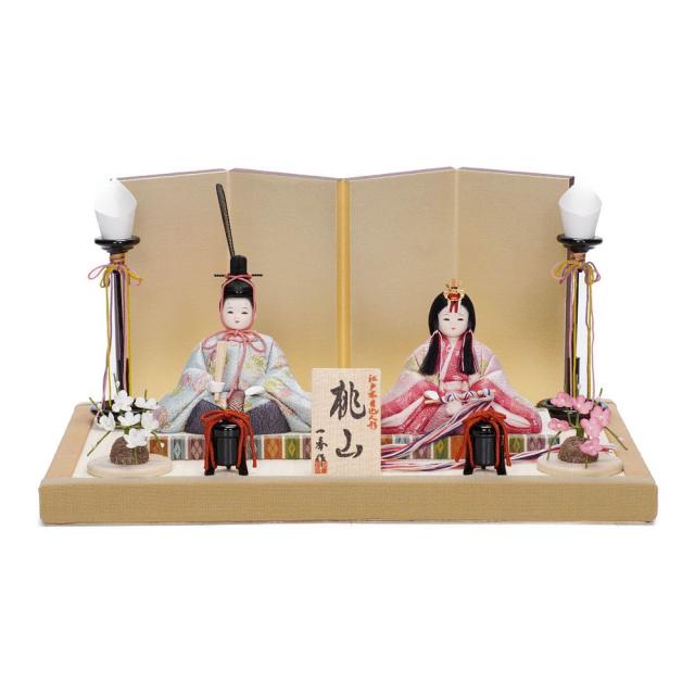 【木目込み雛人形】桃山雛(水色・ピンク) 親王飾り | 木村一秀作