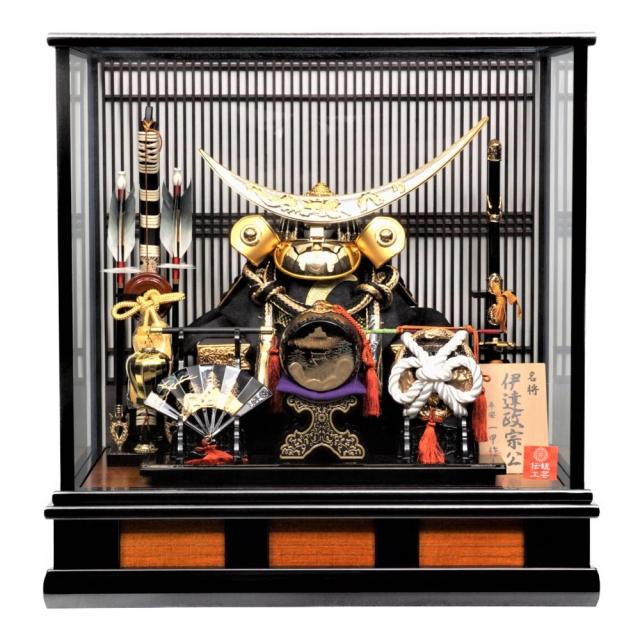 【五月人形】13号 金竜伊達 兜ガラスケース飾り | 一甲作