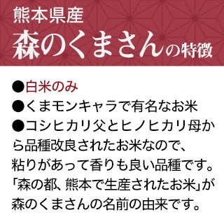 熊本県産 森のくまさん 白米 24kg（2kg×12袋） 【送料無料】【米袋は窒素充填包装】【即日出荷】 お米 令和7年産 2025年産_2