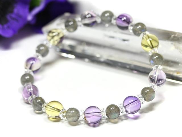 ☆オリジナルデザイン☆【天然石 ブレスレット】アメトリンxラブラドライト★魅力を引き出し運気アップ！  パワーストーン 母の日 ギフト 6,980円
