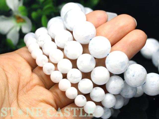 ☆高品質☆【天然石 ブレスレット】ホワイトオパール (約14〜14.5mm 