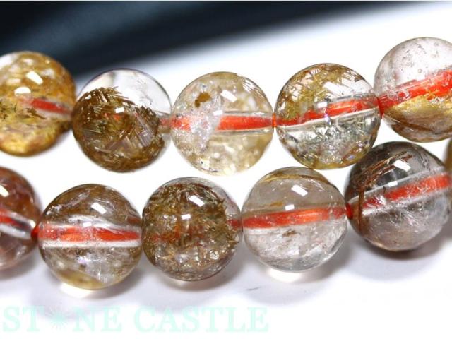☆高品質☆【天然石 ブレスレット】マイカ(雲母)入りルチルクォーツ (2A) (約8.5〜9mm) パワーストーン 母の日 ギフト