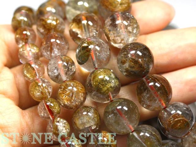☆高品質☆【天然石 ブレスレット】マイカ(雲母)入りルチルクォーツ (2A) (約13〜13.5mm) (ケース付) パワーストーン 母の日 ギフト_4