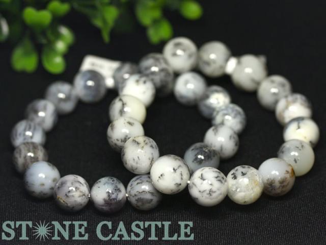 ☆高品質☆【天然石 ブレスレット】デンドリチックオパール (3A) (約11〜11.5mm) (鑑別済)  パワーストーン 母の日 ギフト