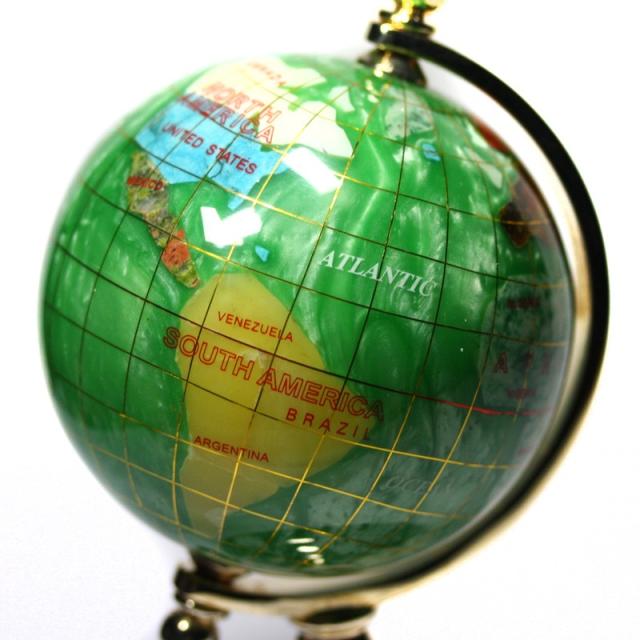 宝石地球儀4脚タイプ 地球儀専門店(globe shop)・天然石シリーズ