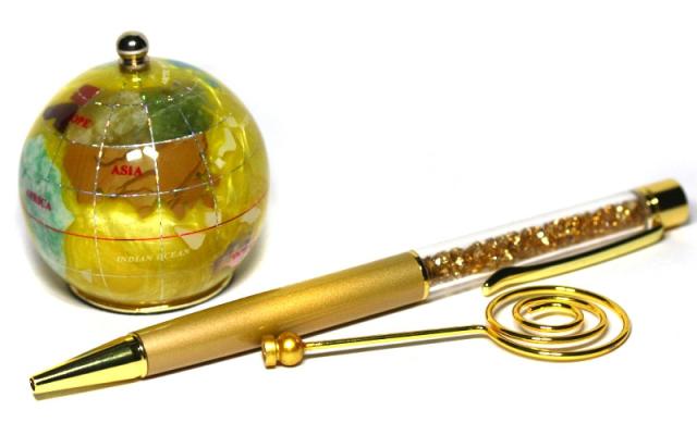 【天然石 インテリア】天然石地球儀 ペーパーウェイト&ペン  パワーストーンの通販は 10,000円