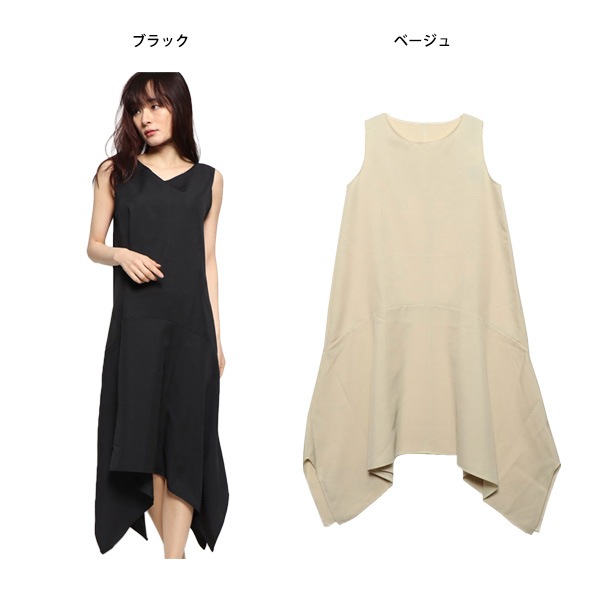 ノースリーブワンピース アシンメトリー イレヘム ロングワンピース スリム Vネック 無地 シンプル ドレス レディース Sale セールの通販はau Pay マーケット Styleblock スタイルブロック Au Pay マーケット店