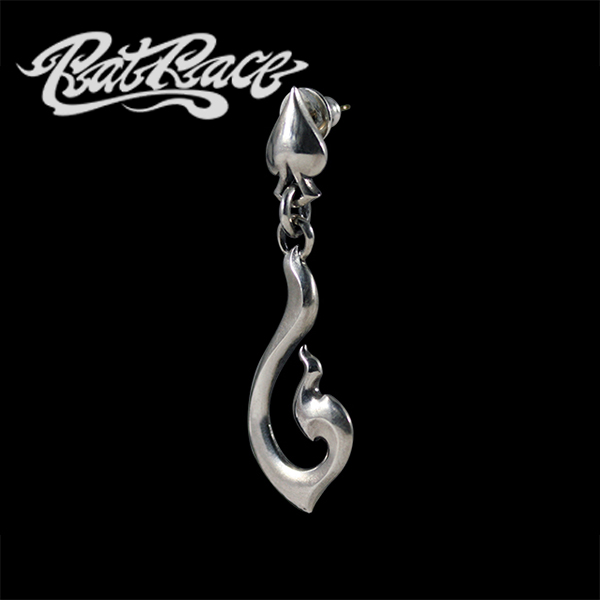 RAT RACE ラットレース ラージドロップフレアピアス ライト シルバーピアス 片耳 1P 右耳用 フレア ピアス 炎 火 スペード ドロップ ピアス メンズ 男性用 片耳 ブランド