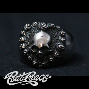 RAT RACE ラットレース r.l.d ローズハートフレームリング シルバー シルバーリング 7〜30号 ハート スカル 骸骨 バラ 薔薇 シルバー925 指輪の通販は