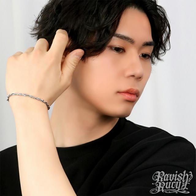 Ravish Rucy アイビー ナロー バングル シルバー 唐草 アラベスク 植物 メンズバングル ブレスレット メンズ 男性 彼氏 夫 旦那 誕生日 記念日_3