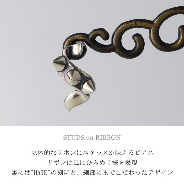 RAT RACE ラットレース スタッズ オン リボン HATE ピアス 1P 片耳用