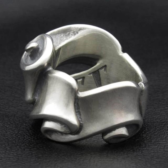 RAT RACE フラップ リボン リング L ラブ 指輪 7〜30号 シルバー 925 メンズリング メッセージ 文字 幅広 大きい 大きめ シルバーリング メンズ 男性_2