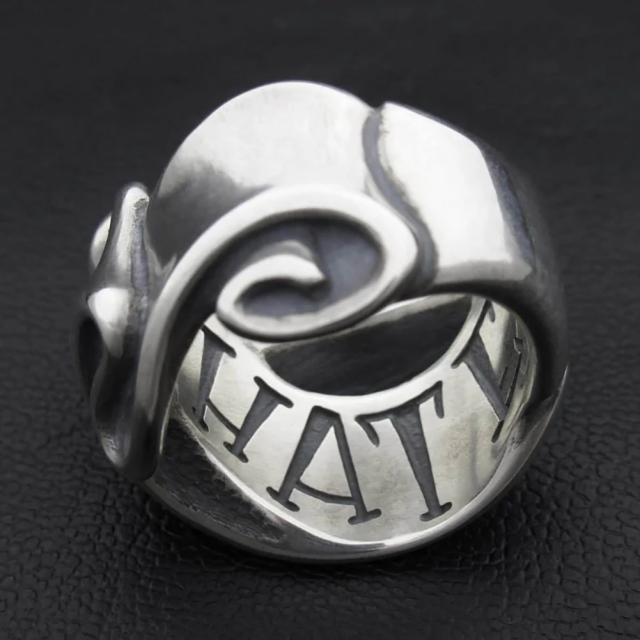 RAT RACE フラップ リボン リング L ラブ 指輪 7〜30号 シルバー 925 メンズリング メッセージ 文字 幅広 大きい 大きめ シルバーリング メンズ 男性_6