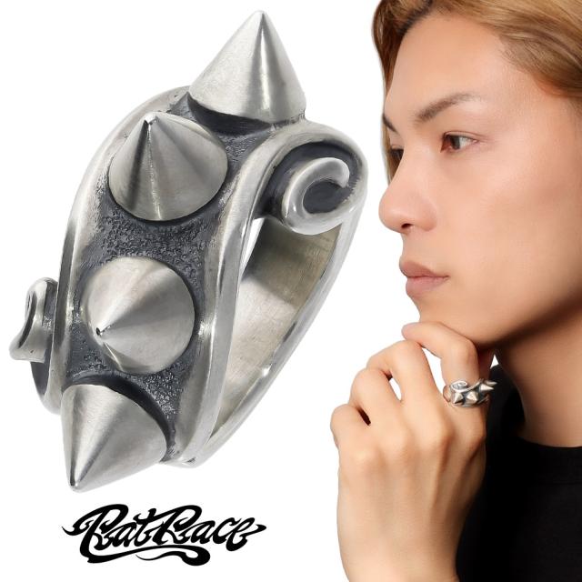 RAT RACE ラットレース スタッズ オン リボン L リング 指輪 7〜30号 メンズリング シルバー スパイク トゲ 鋲 ロック パンク 曲線 ツイスト 幅広