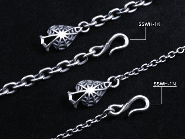 RAT RACE ラットレース スペードスパイダーウェブ＆フックネックチェーン 幅3.1mm 55cm スカルパーツなし シルバーチェーン 蜘蛛_3