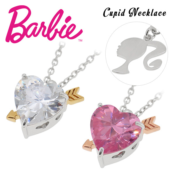 【Barbie バービー】国内生産 バービー キューピット ハート ジルコニア シルバーネックレス 選べる2カラー