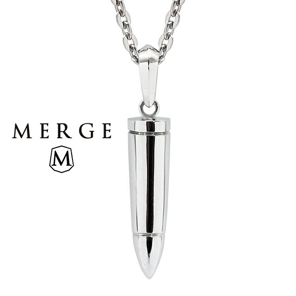 MERGE マージ ステンレス 弾丸 ネックレス チェーン付き