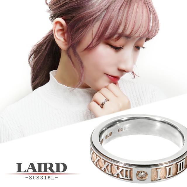 LAIRD レアド 天然 ダイヤモンド ローマ数字 ピンクゴールド ステンレス レディース リング 7〜13号 サージカルステンレス 金属アレルギーフリー 指輪 6,864円