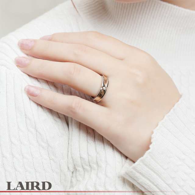 LAIRD レアド 天然 ダイヤモンド クロスライン ステンレス ペア